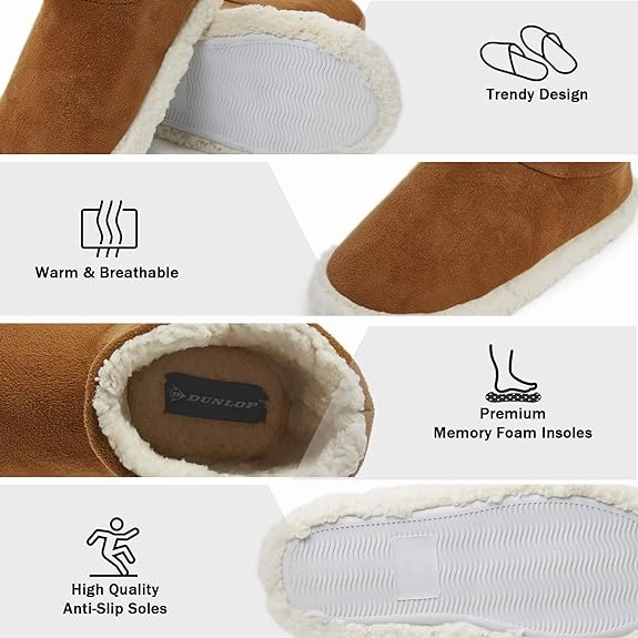 Slippers Black Friday Dunlop Men's Slippers - Boot Slippers for Men