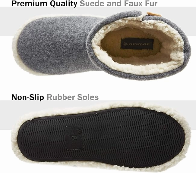 High End Slides Dunlop Men's Slippers - Boot Slippers for Men