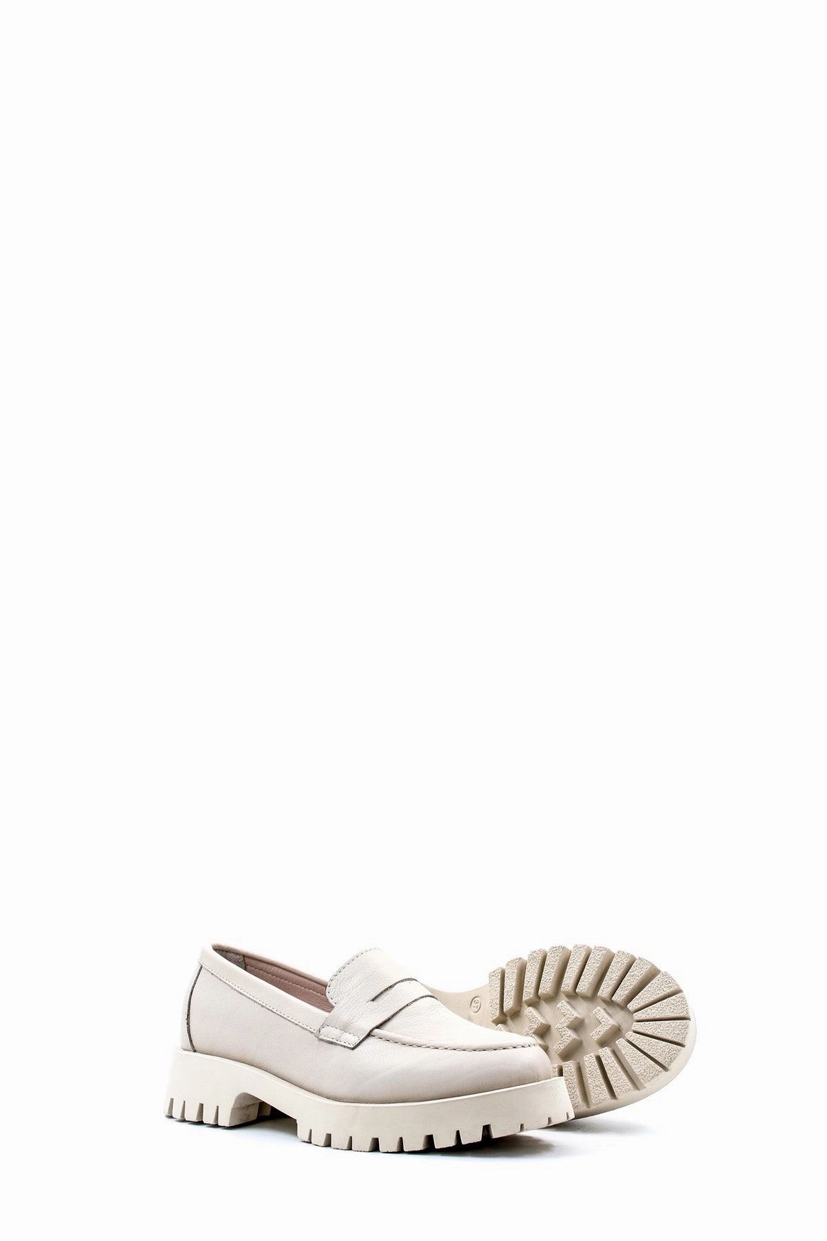 FST Genuine Leather Women's Casual Shoes 581ZA2482 Beige - Maladzyechna Grey Shoes Casual