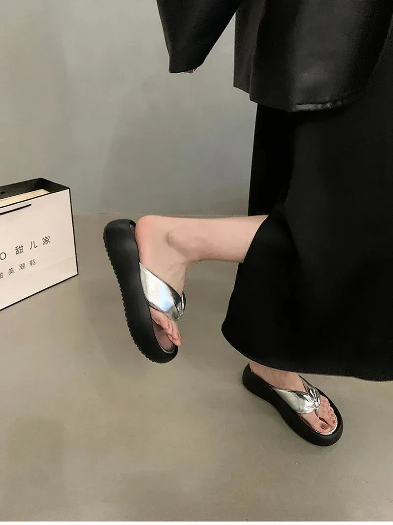 binfenxie Designer Summer Women Slippers Fashion Platform Flats Slides Ladies Outdoor Casual Slip On Beach Sandalias Flip Flop Packers Slippers