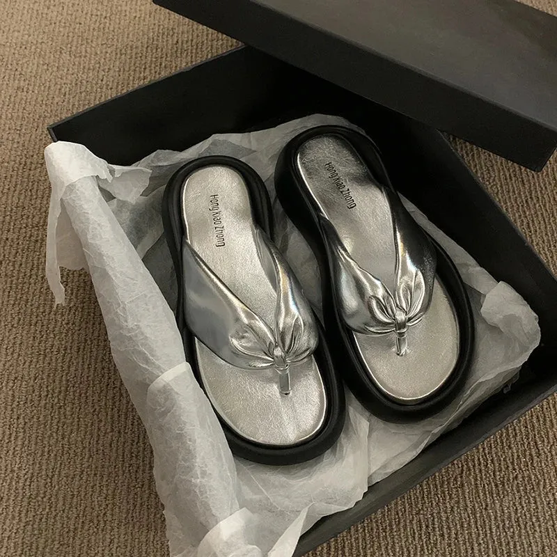 Fancy Slippers binfenxie Designer Summer Women Slippers Fashion Platform Flats Slides Ladies Outdoor Casual Slip On Beach Sandalias Flip Flop