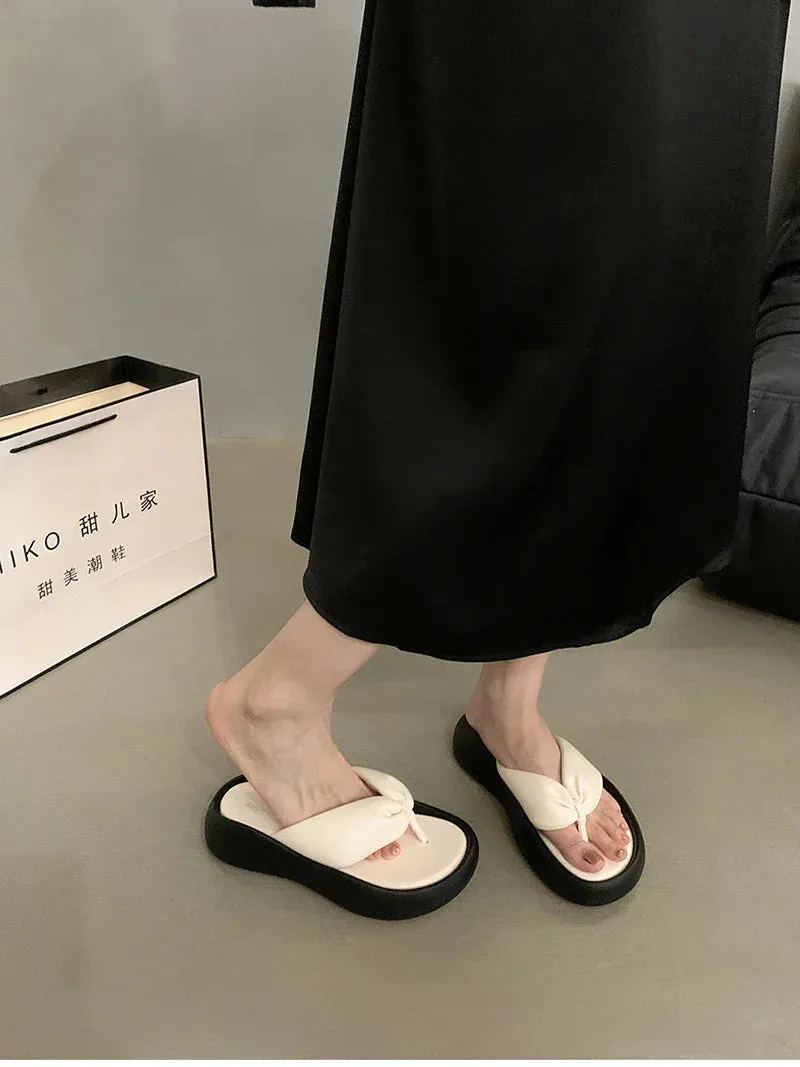 Big Fuzzy Slippers binfenxie Designer Summer Women Slippers Fashion Platform Flats Slides Ladies Outdoor Casual Slip On Beach Sandalias Flip Flop