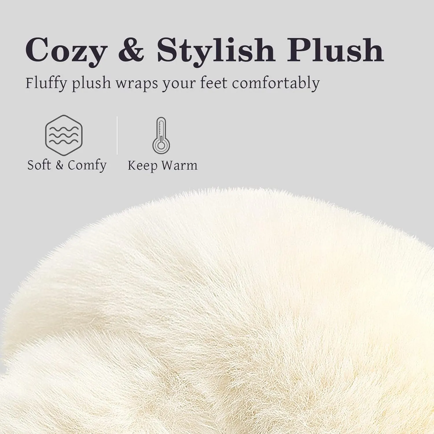 Womens Cross Band Slippers Cozy Furry Fuzzy House Slippers Open Toe Fluffy Indoor Shoes Outdoor Slip on Warm Breathable Anti-Skid Sole Plastic Slippers