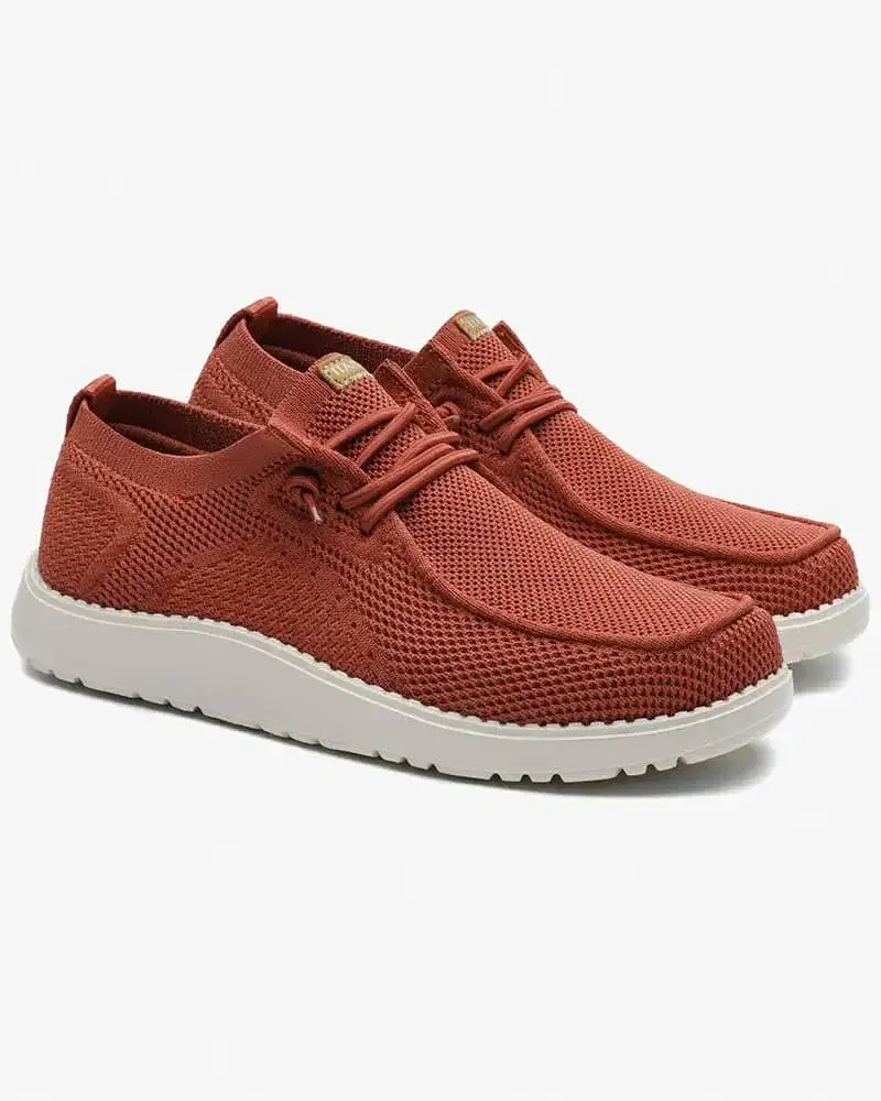 Women's Wide Shoes In Orange Loafers Print