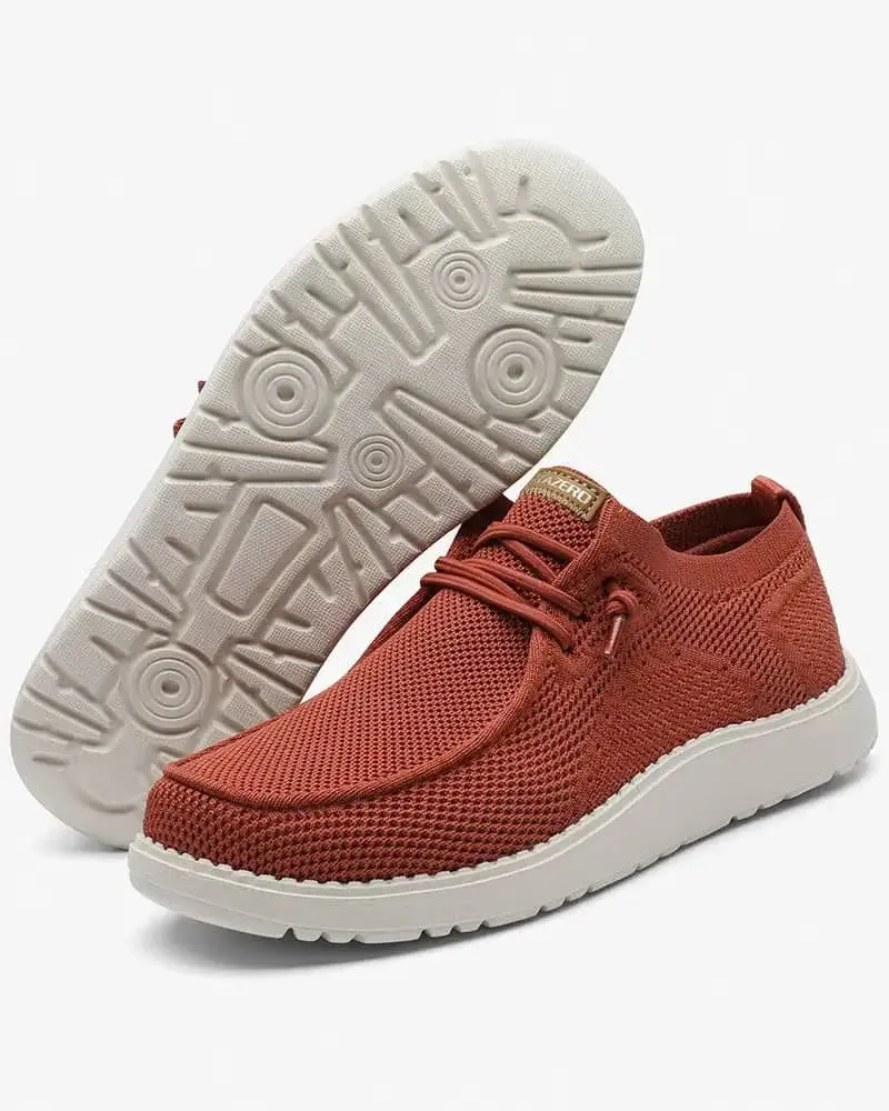 Women's Wide Shoes In Orange Woven Loafers