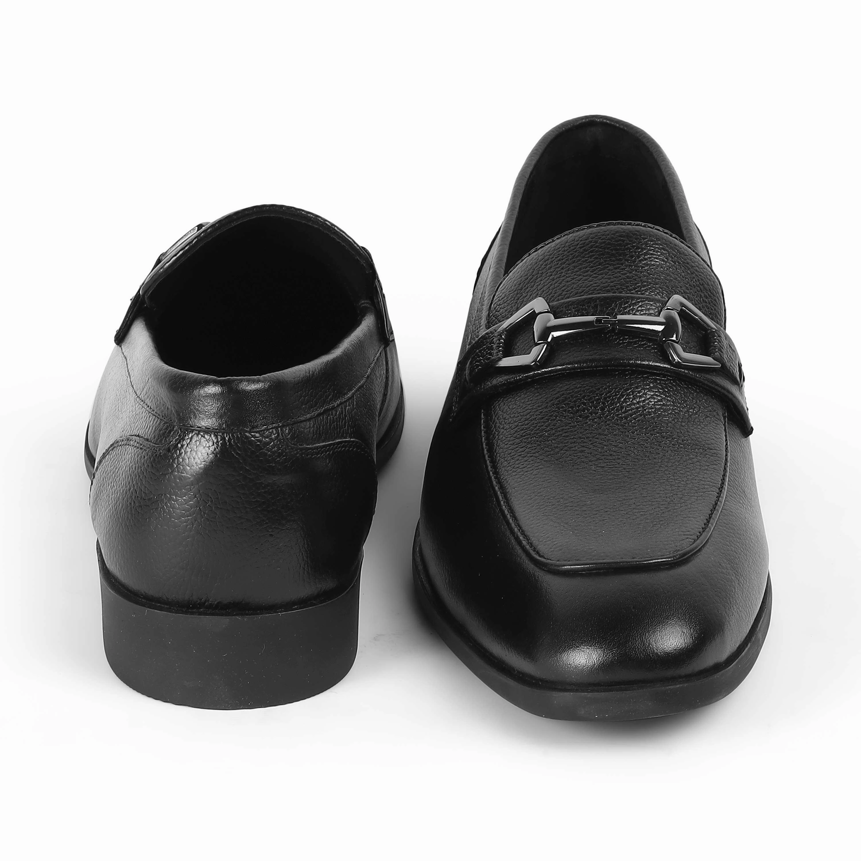 Loafers And Slip On Shoes Tresmode Antli Black Men's Leather Loafers
