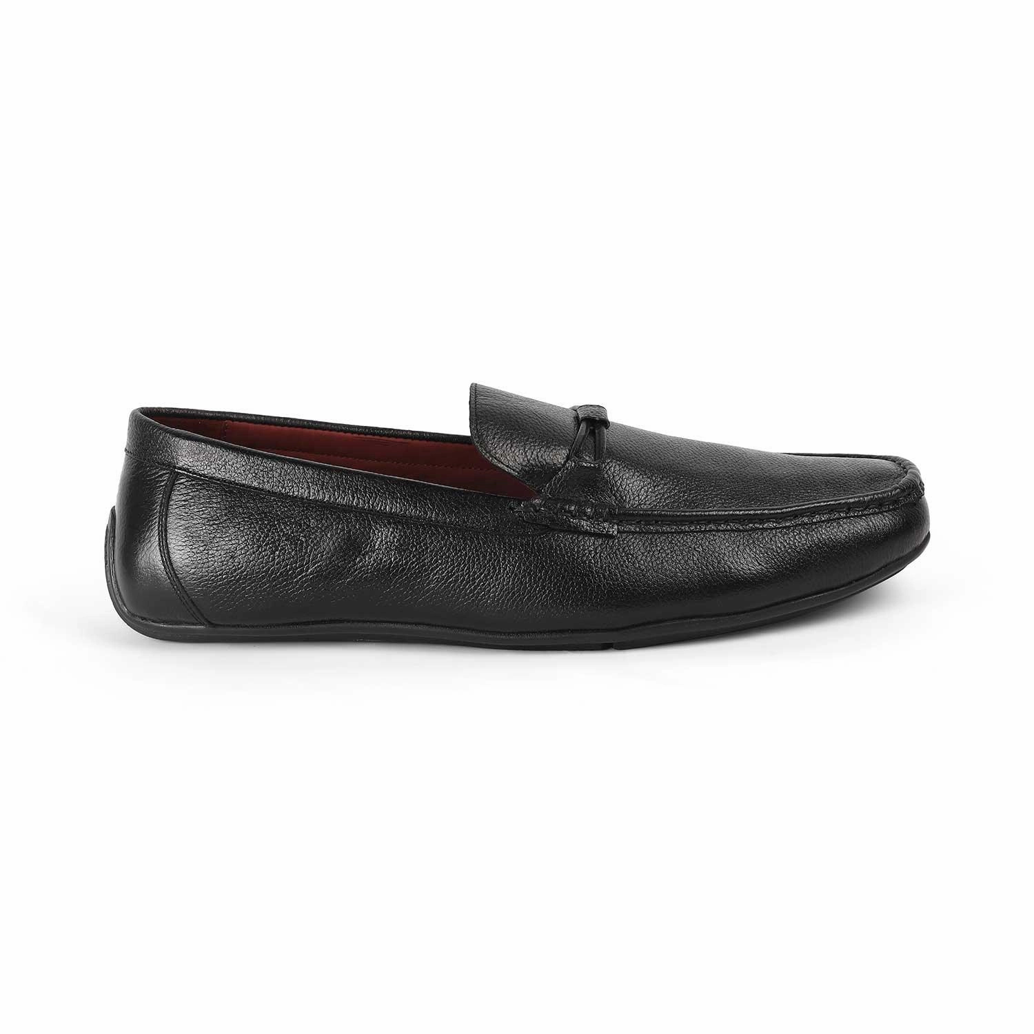 Tresmode Event Black Men's Leather Driving Loafers Prada Penny Loafers
