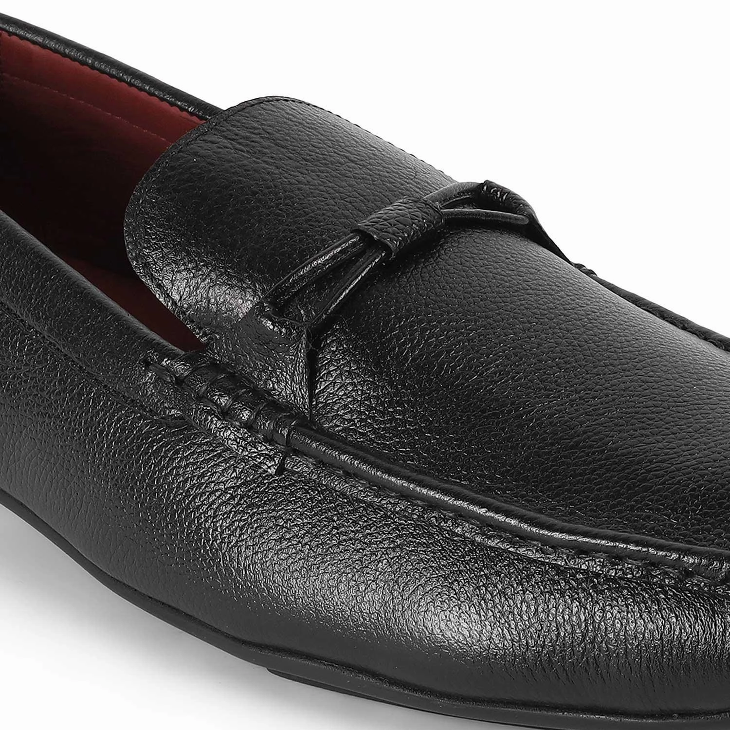 Tresmode Event Black Men's Leather Driving Loafers Loafers With Jeans