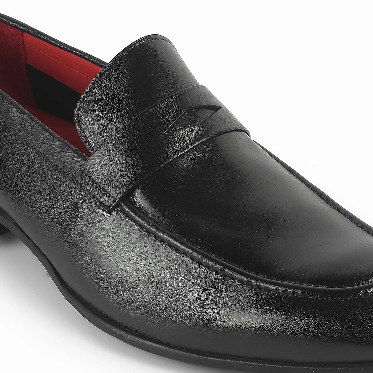 Tresmode Hawk Black Men's Leather Penny Loafers Bread Loafers