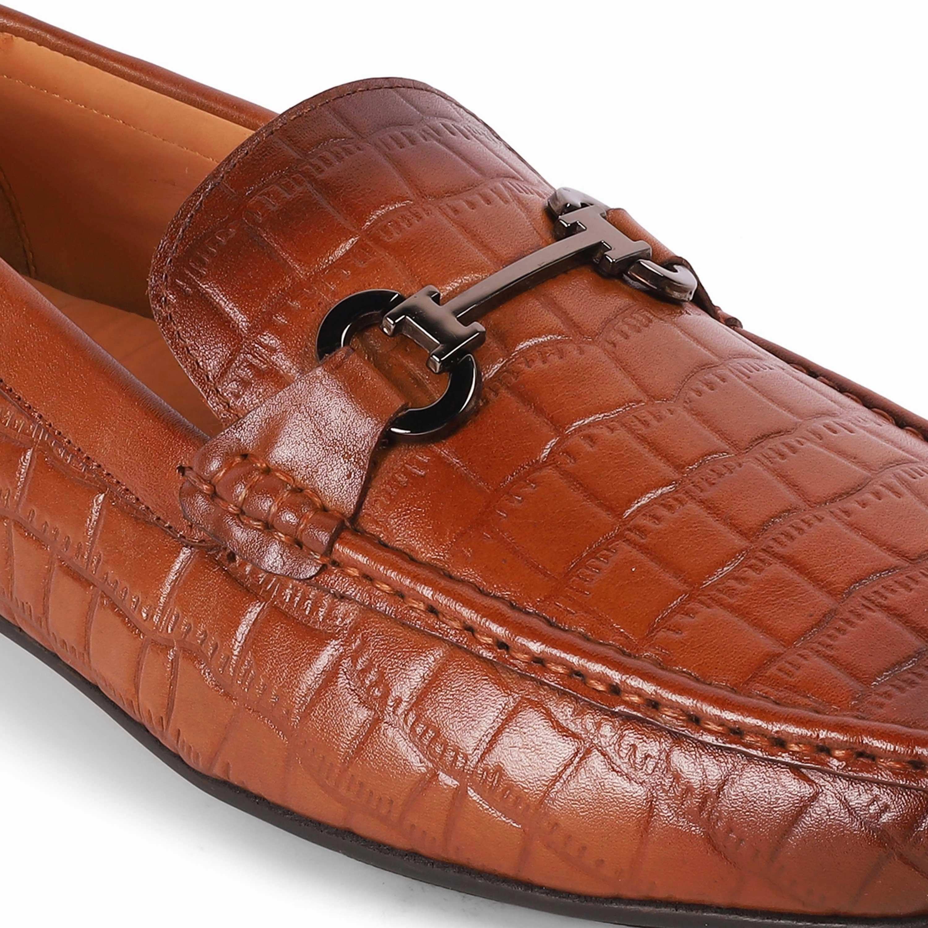 Tresmode Oxile Tan Men's Textured Leather Loafers Merrell Loafers