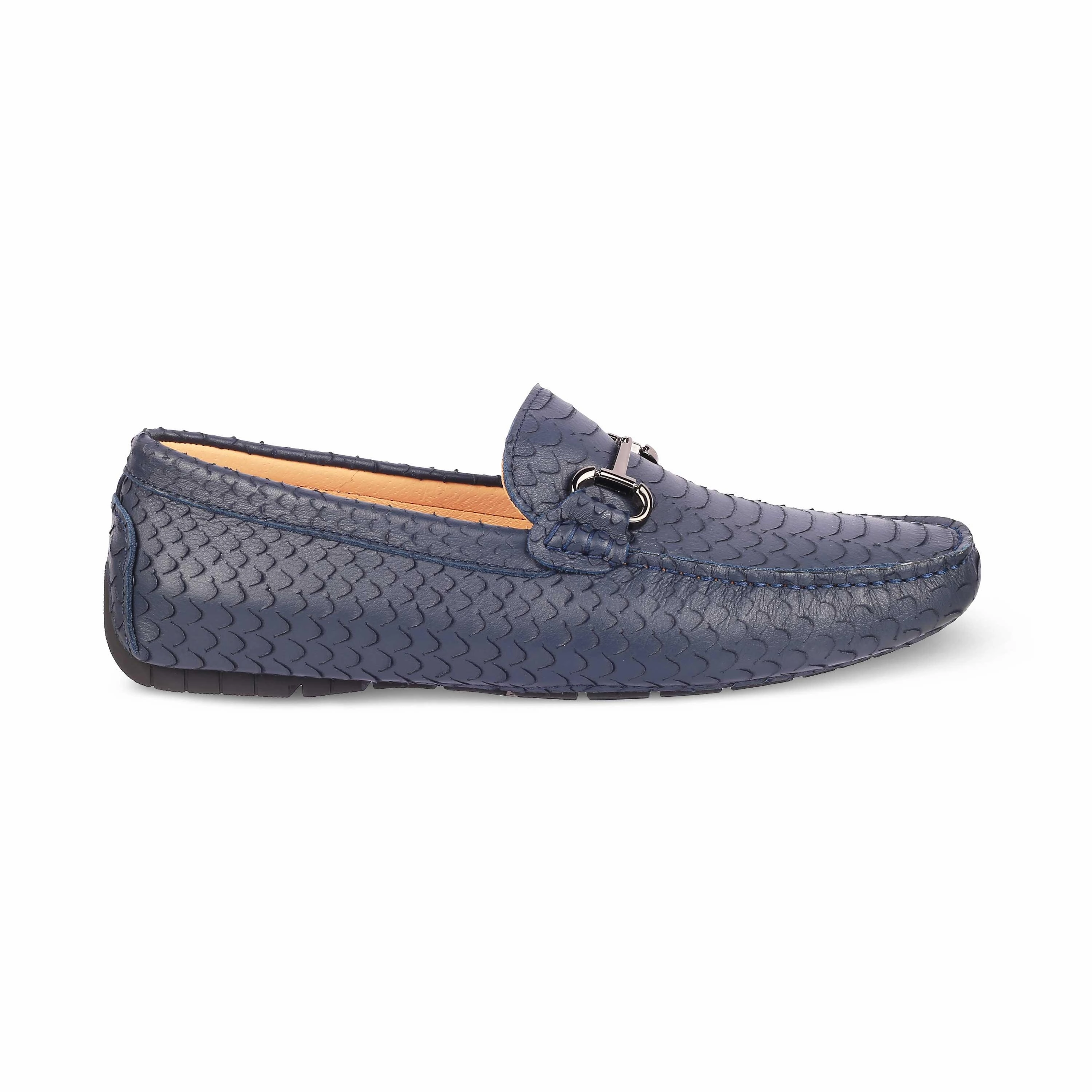 Tresmode Sofi Blue Men's Leather Driving Loafers Best Leather Loafers