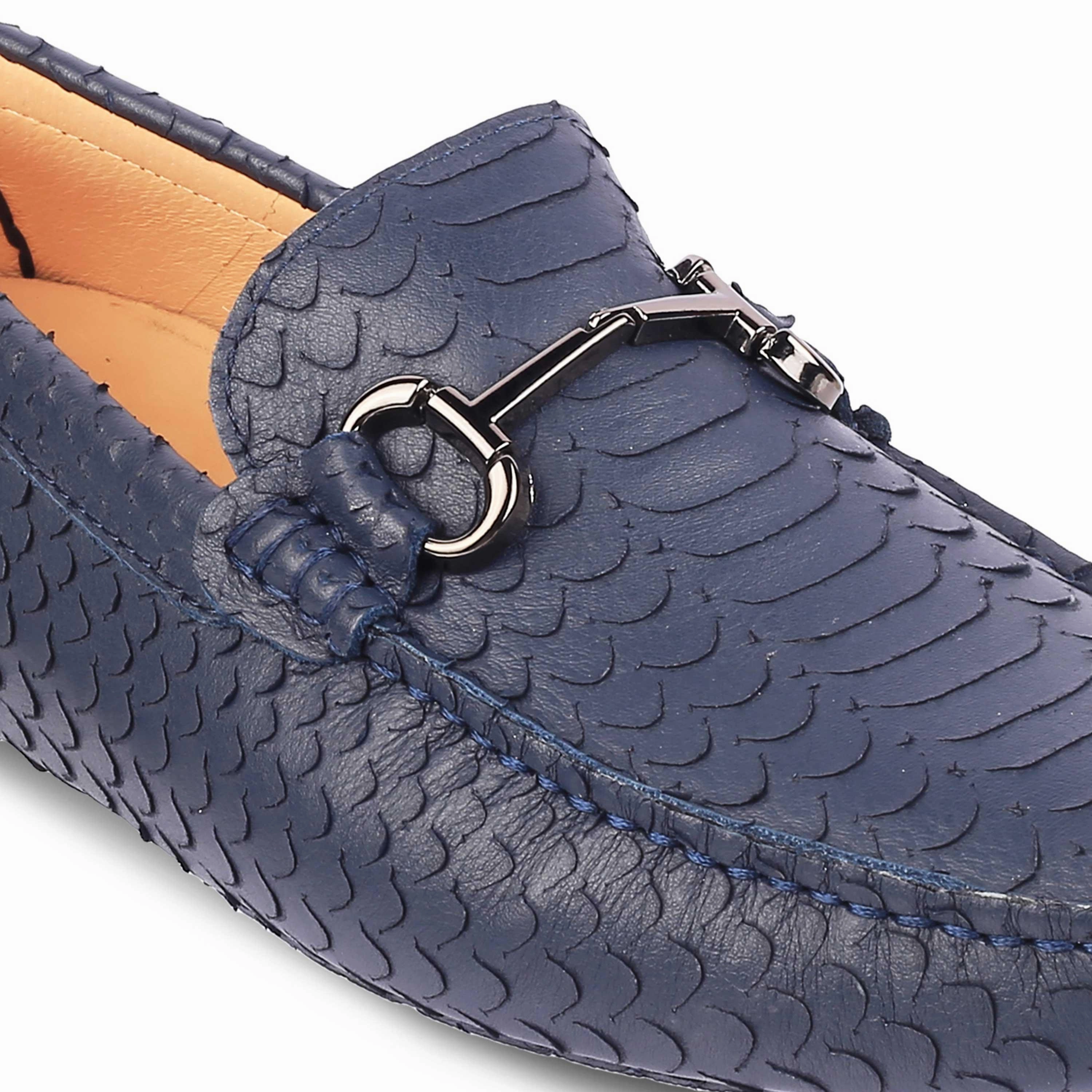 Tresmode Sofi Blue Men's Leather Driving Loafers Fall Loafers 2024