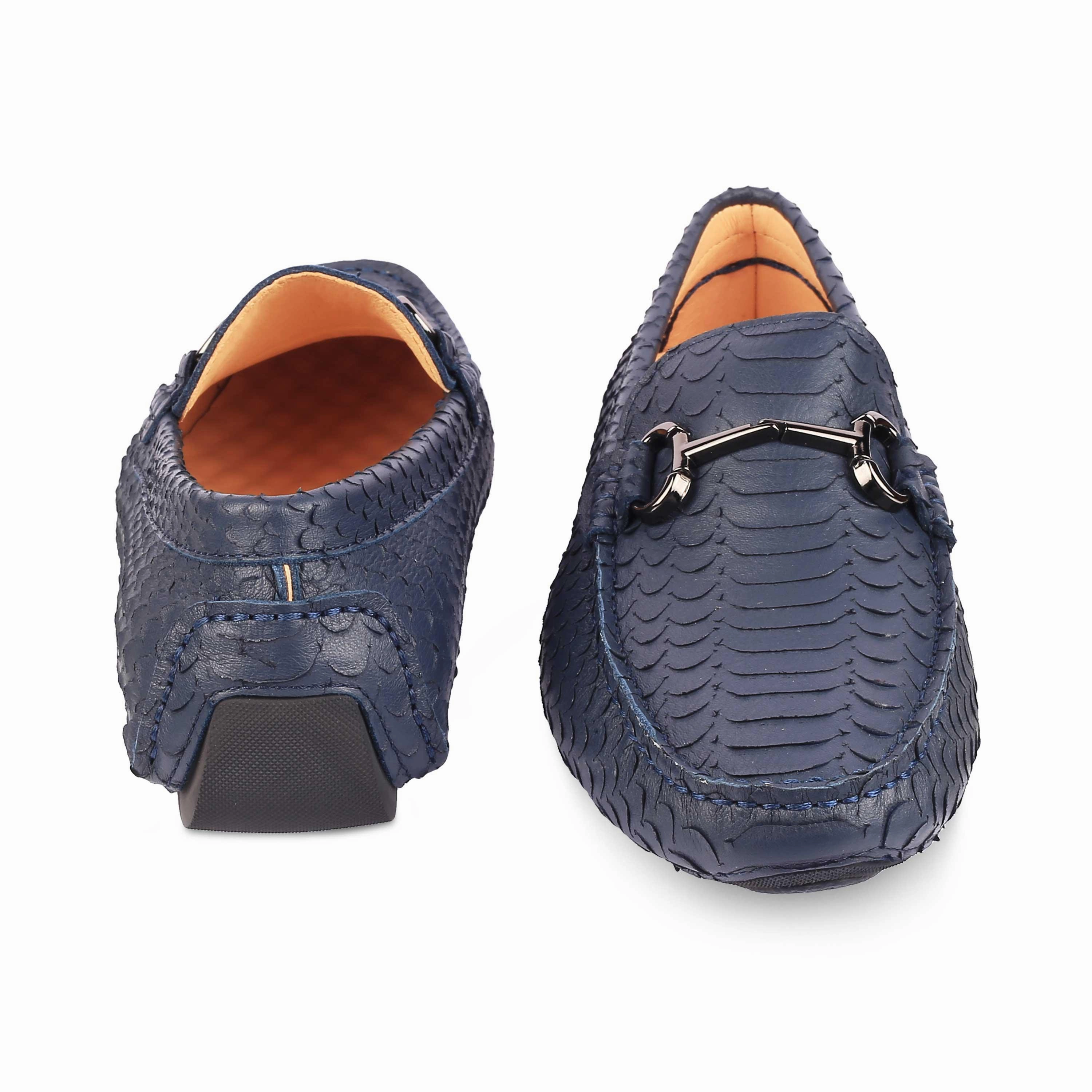 Loafers Streetwear Tresmode Sofi Blue Men's Leather Driving Loafers