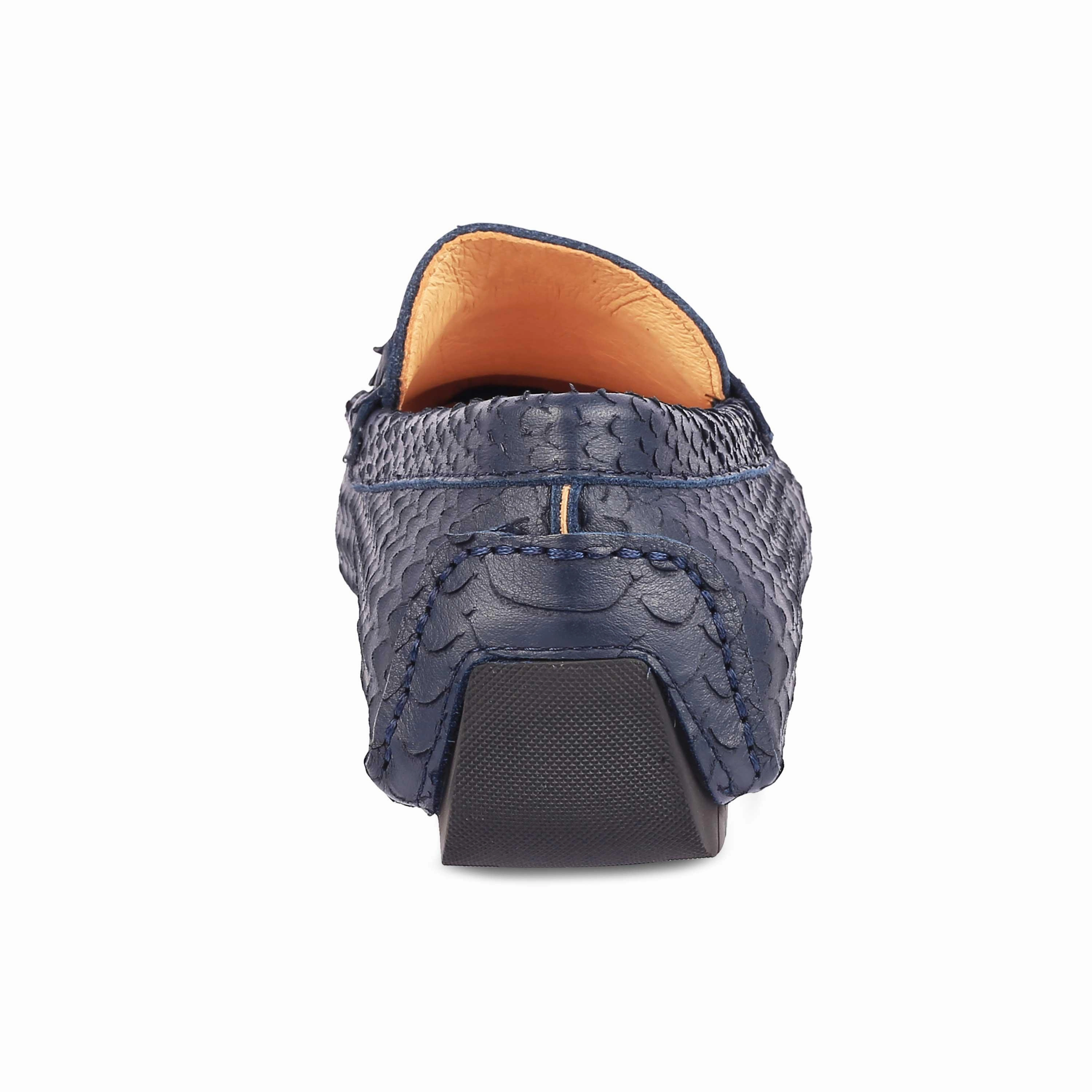 Tresmode Sofi Blue Men's Leather Driving Loafers Boat Shoe Loafers