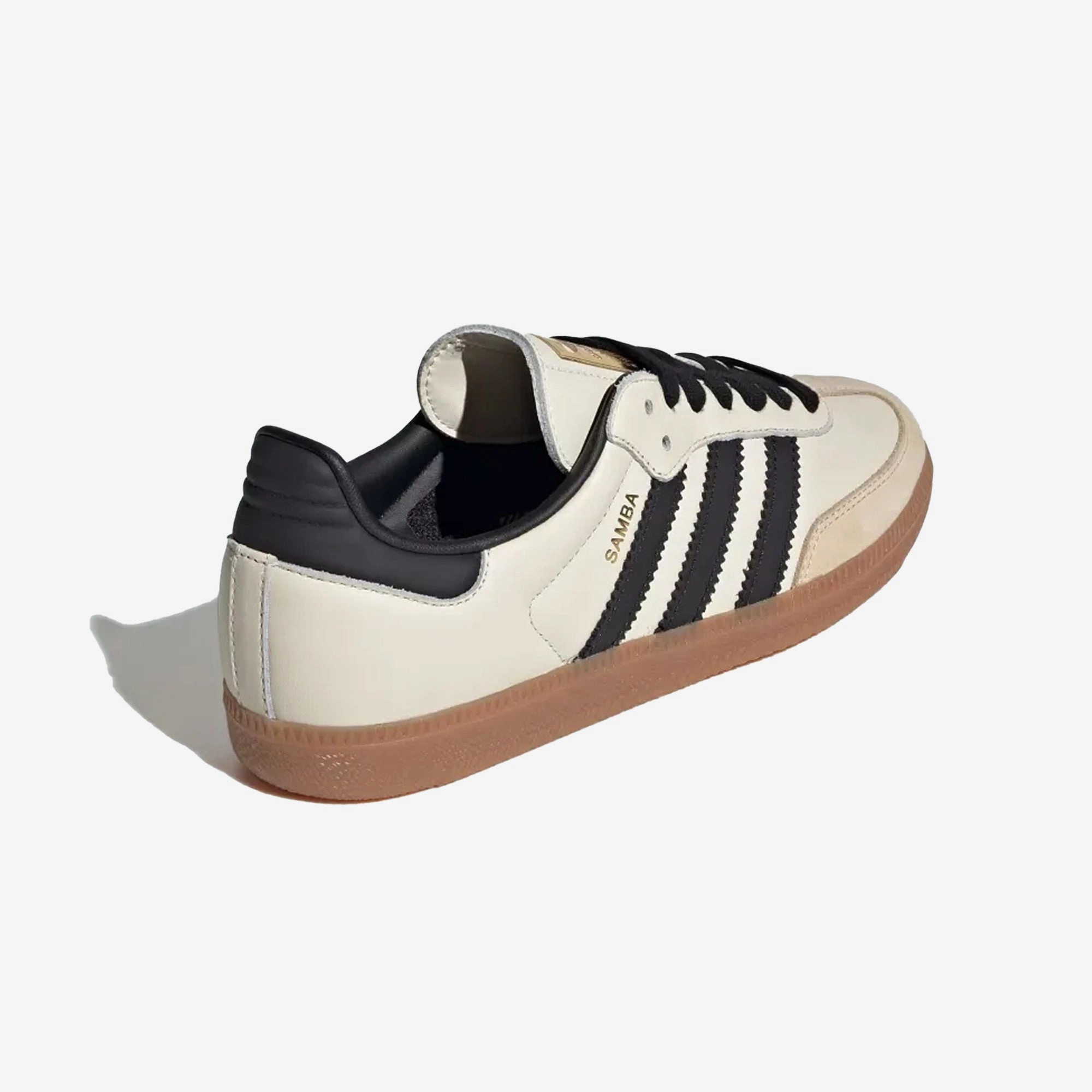 ADIDAS ORIGINALS | SAMBA OG { CREAM WHITE/CORE BLACK/SAND STRATA Indoor Adidas Football Shoes