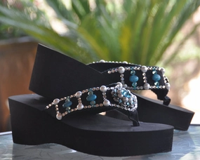 Slim Square Solid Flip Flops Turquoise and Pearl Concho Diva's Swarovski Crystal Flip Flops with a Southwest Flair.