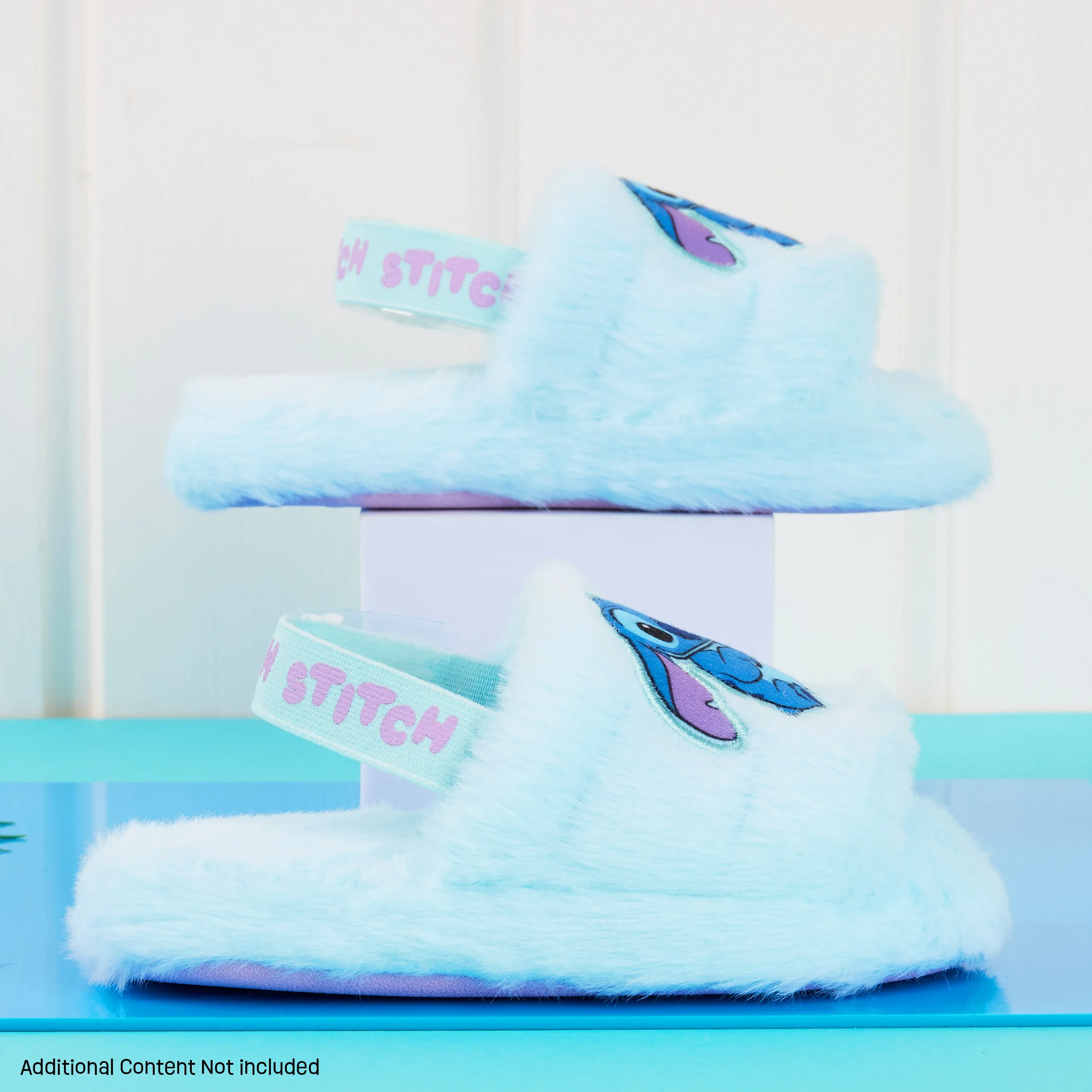 Mama Bear Slippers Disney Stitch Womens Fluffy Slippers, Comfy Mule House Shoes - Stitch Gifts for Women