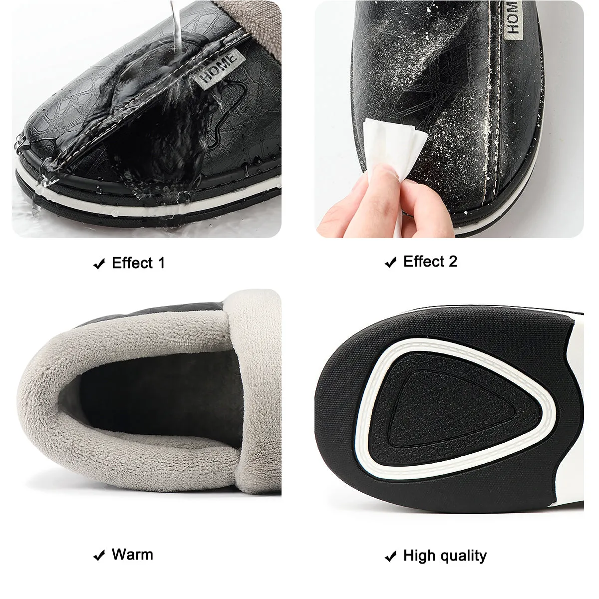 Slides Size 6 Waterproof Slippers Womens with PU Leather