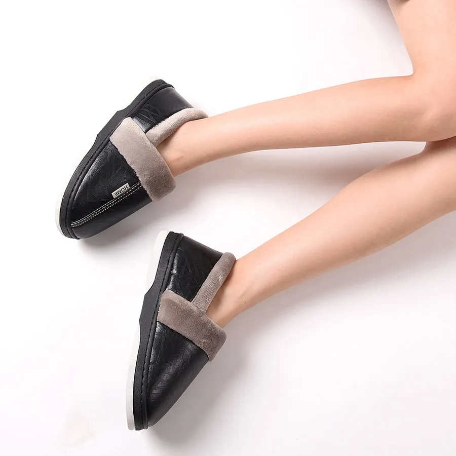 Hello Sock Slippers Waterproof Slippers Womens with PU Leather
