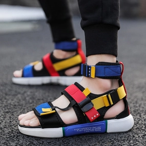 Chunky Heel Platform Sandals Men Sandals Fashion Men Shoes Tenis Breathable Beach Sandals Mens Gladiator Sandals Summer Zapatilla Plataforma De Verano 2020