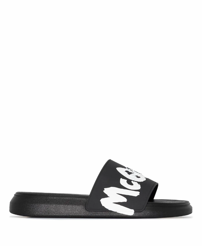 Sandals Ochi Beach Resort Alexander McQueen graffiti-logo slip-on slides