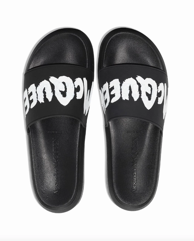 Alexander McQueen graffiti-logo slip-on slides Sandals Day Pass