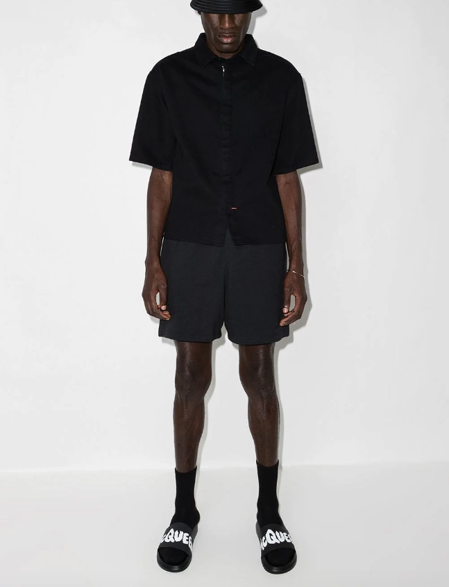 Alexander McQueen graffiti-logo slip-on slides Birkenstock Sandals Arizona