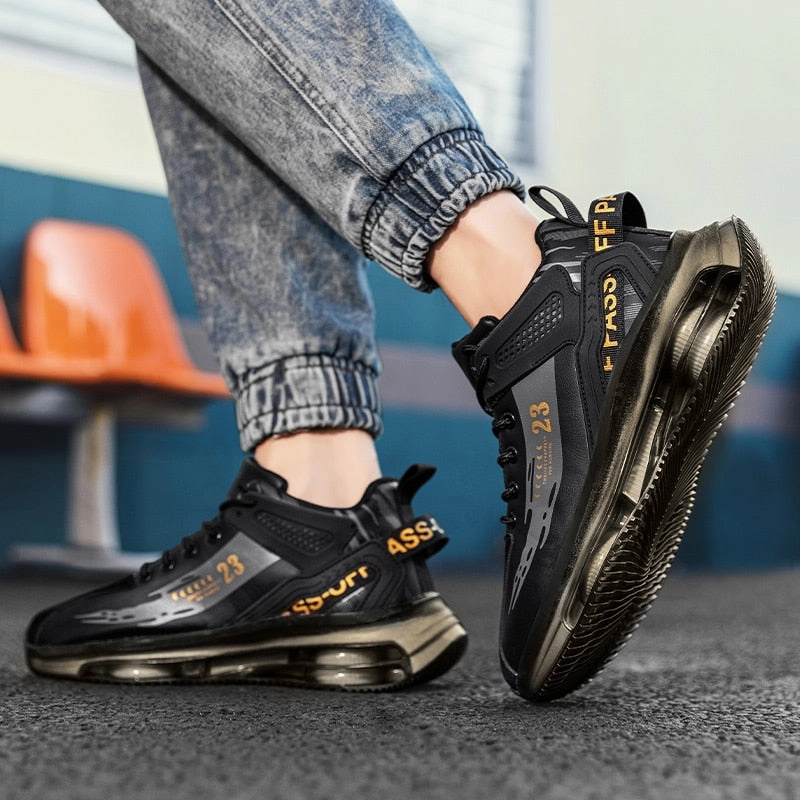 Grey Flat Shoes Men's Fashion Outdoor Jogging Sneakers - Mesh Breathable Cushioning - Black Basket Footwear in Big Sizes Stay Stylish and Active with best running shoes