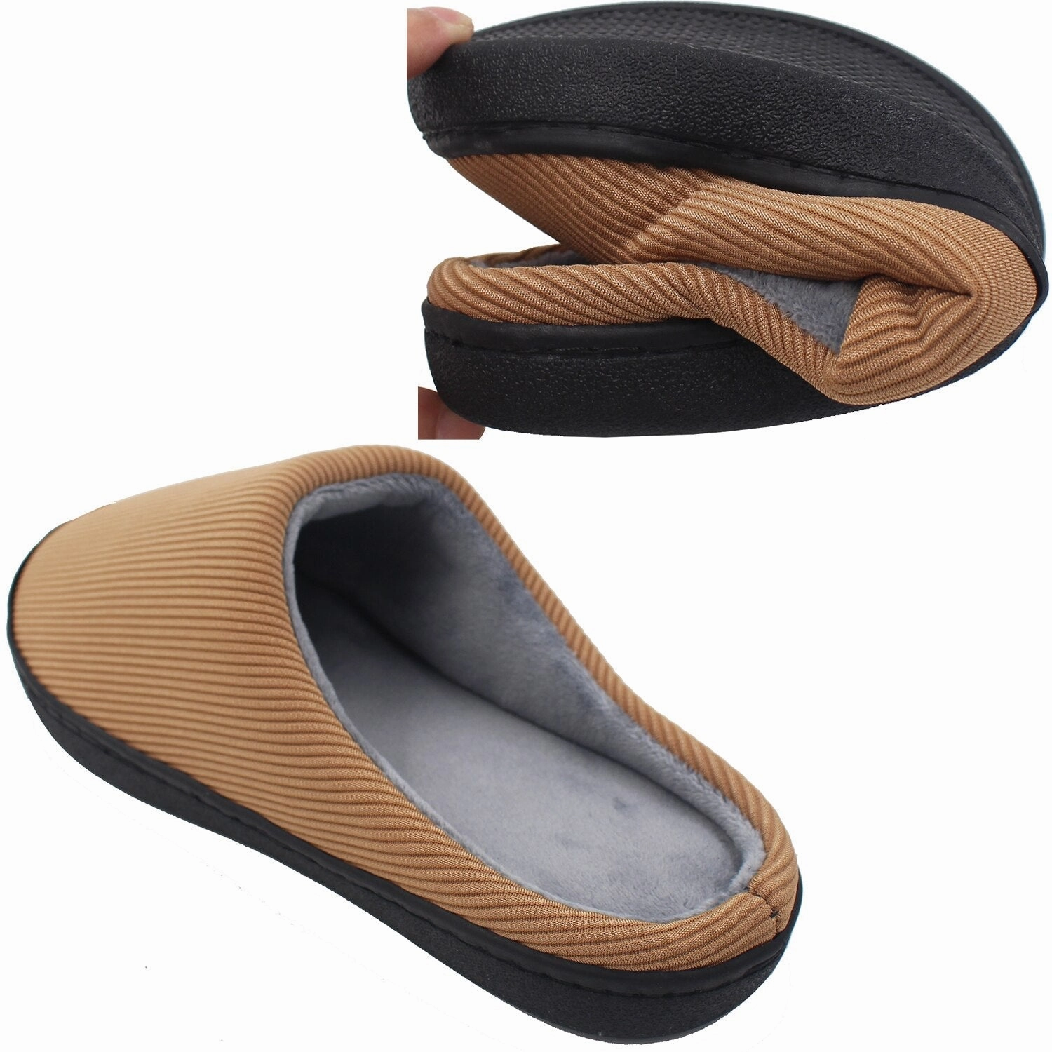 Nanccy Winter Home Slippers Shoes With Fur Warm Casual Slippers Convertible Slippers