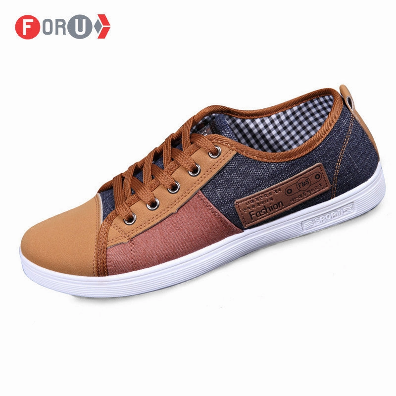 new plimsolls canvas shoes men breathable Fashion patchwork men sneakers men lace-up casual shoes Compact Flats Shoes