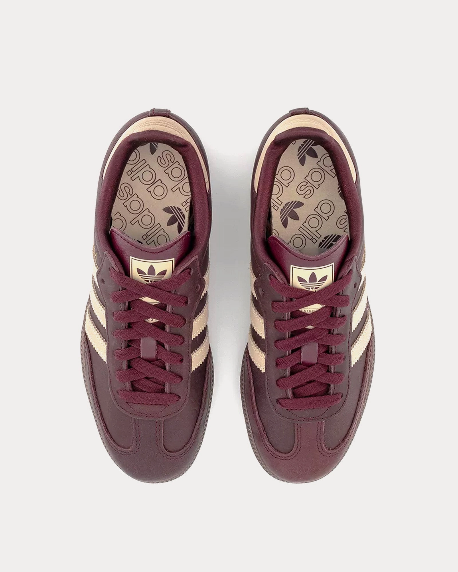 Family Adidas Shoes Samba OG Maroon / Crystal Sand / Gold Metallic Low Top Sneakers