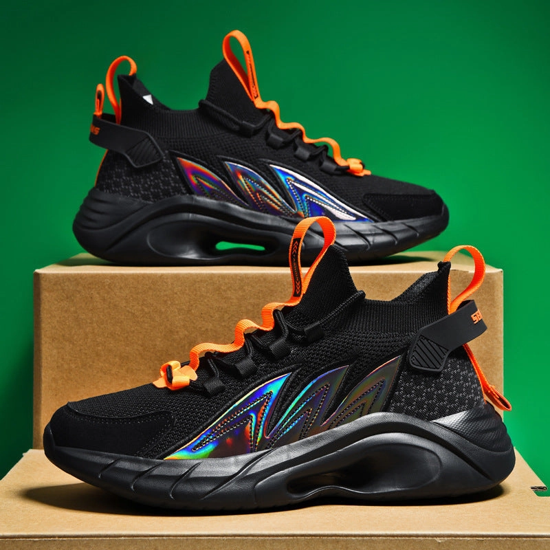 Ultralight Flying Woven Breathable Sequin Lace-up Socks Shoes Old Shoes Men Casual Shoes Gq