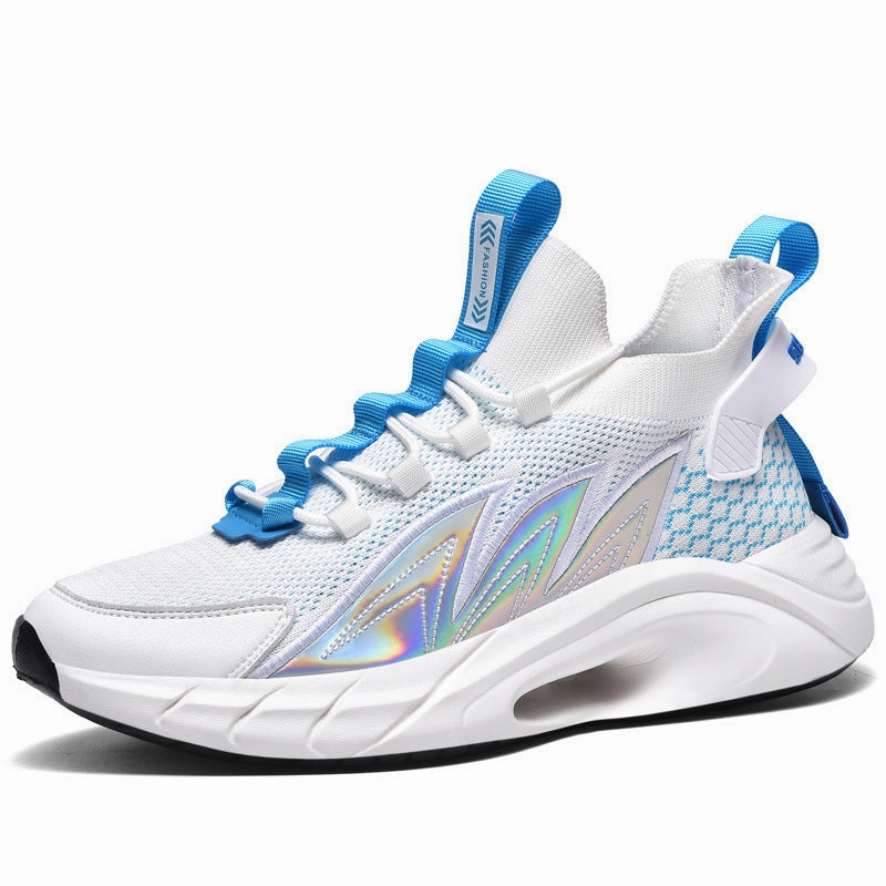 Long Lasting Casual Shoes Ultralight Flying Woven Breathable Sequin Lace-up Socks Shoes Old Shoes Men