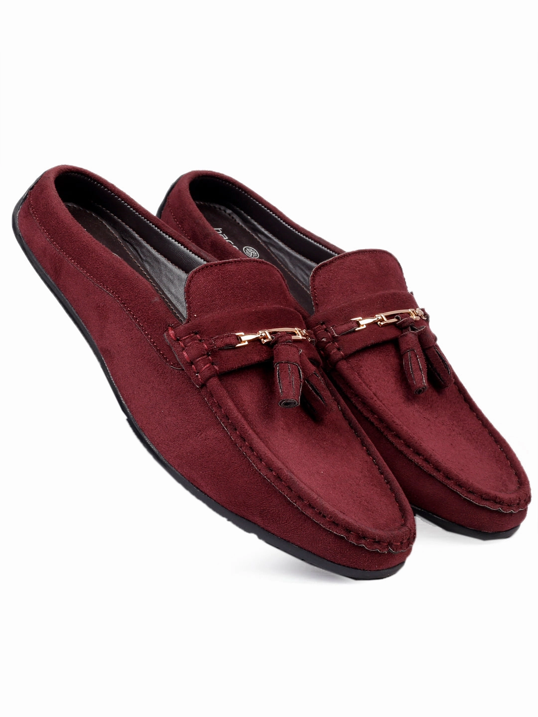 Bacca Bucci JAMBOREE Fashion Mules/Clogs/Backless Loafers for Party/Travel/Office-Velvet Maroon Eastland Loafers
