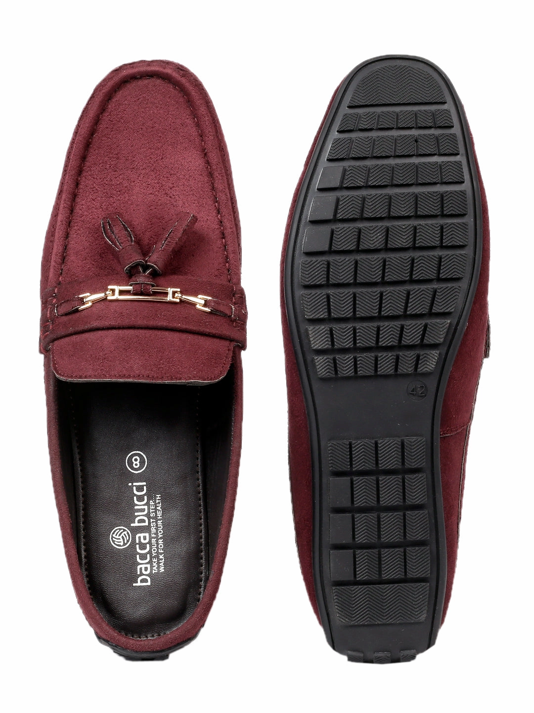Mr Porter Loafers Bacca Bucci JAMBOREE Fashion Mules/Clogs/Backless Loafers for Party/Travel/Office-Velvet Maroon
