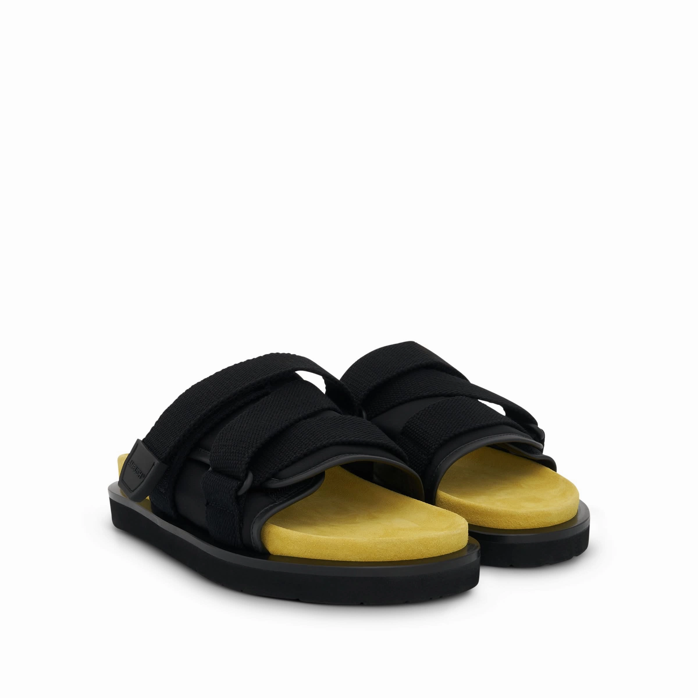 Sandals In Bahamas Paddle Sandal in Black/Yellow