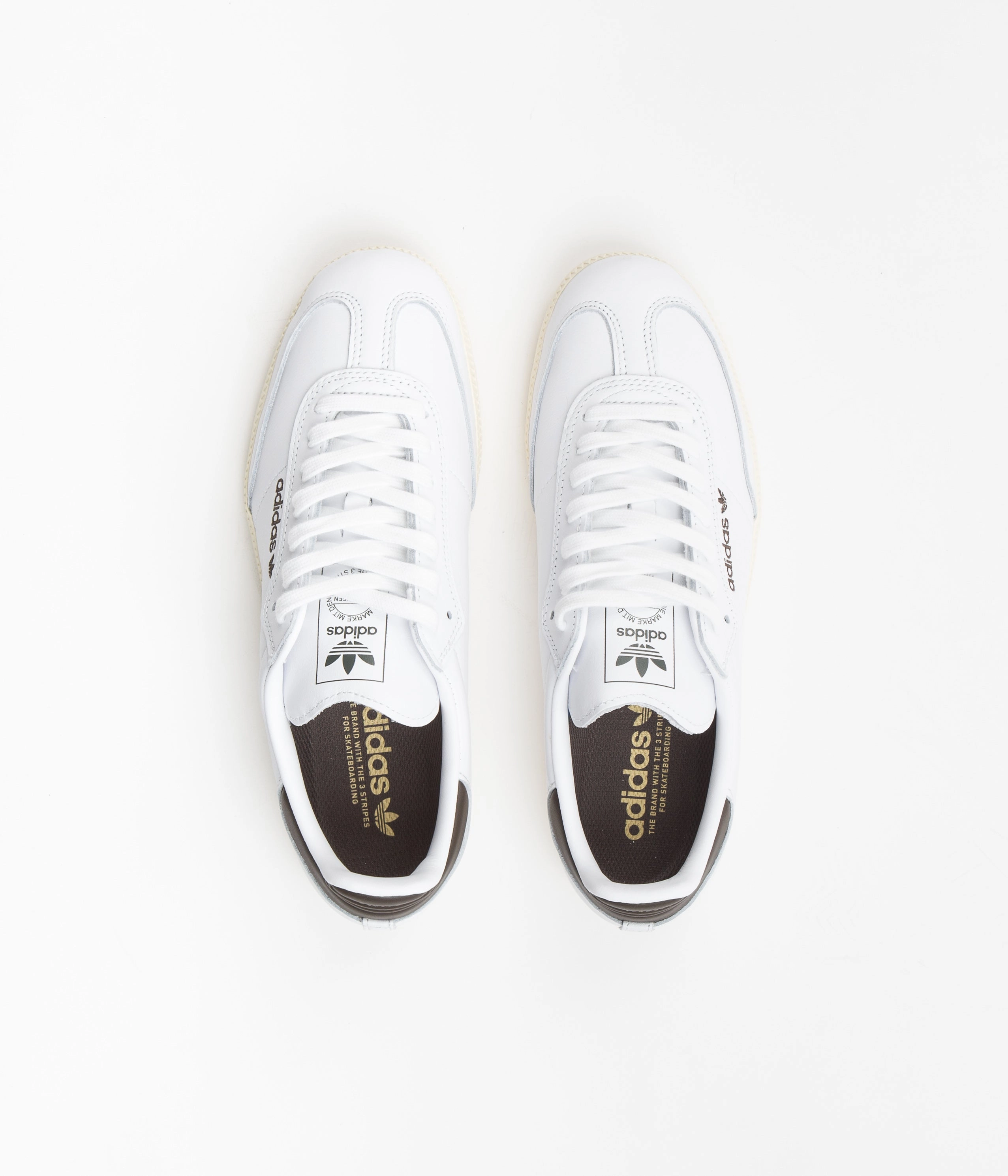 Adidas Samba ADV Shoes - FTWR White / FTWR White / Shadow Olive Retro Adidas Shoes