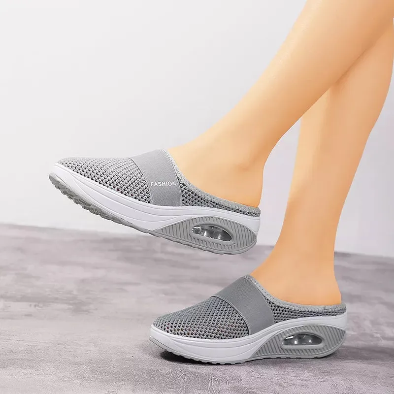 Women's Breathable Lightweight Air Cushion Slip-On Walking Slipper B112 Fake Yeezy Slides