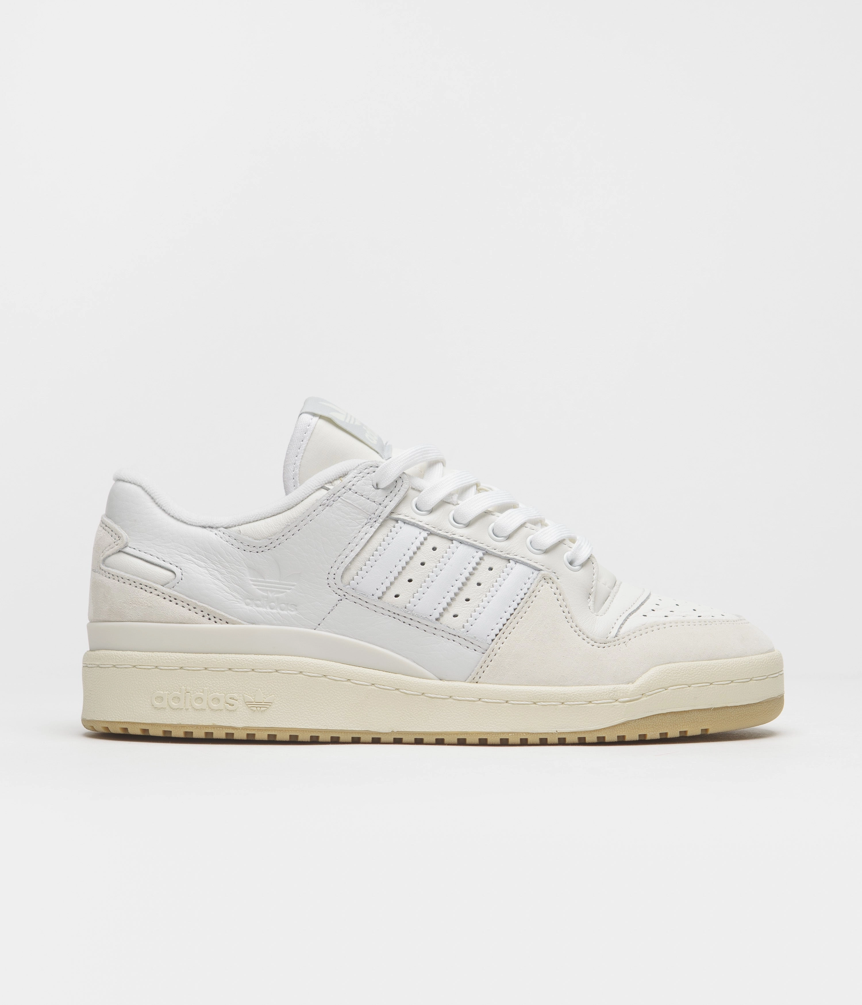 Adidas Forum 84 Low ADV Shoes - Chalk White / White / Cloud White Adidas Vintage Leather Shoes