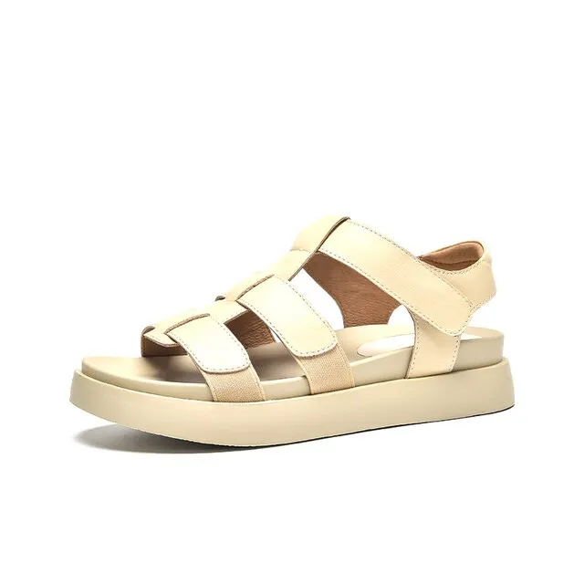 USS Shoes Luke Women's Leather Sandal Block Heel Platform Sandals