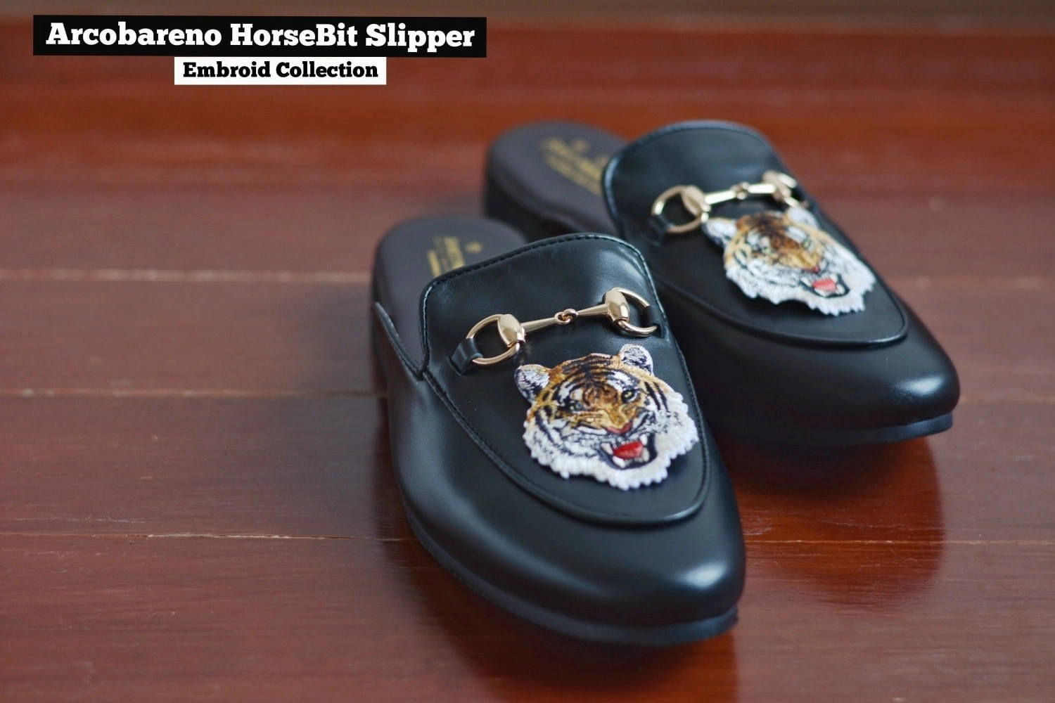 Shevalues Slippers 701 Slipper Horsebit Lion Embroid