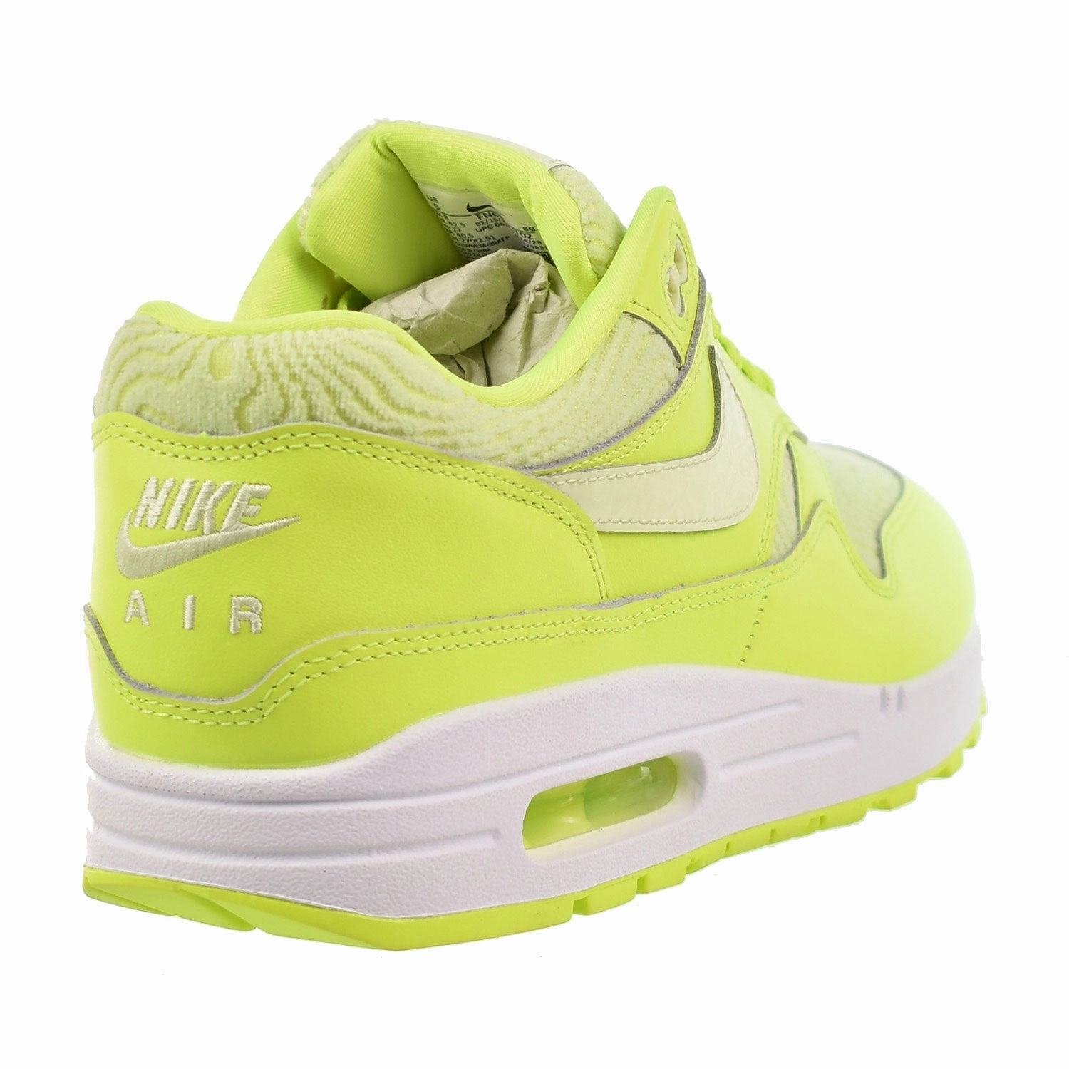Nike Air Max 1 PRM Volt Men's Shoes Volt-Barely Volt-White Asics Long Distance Running Shoes