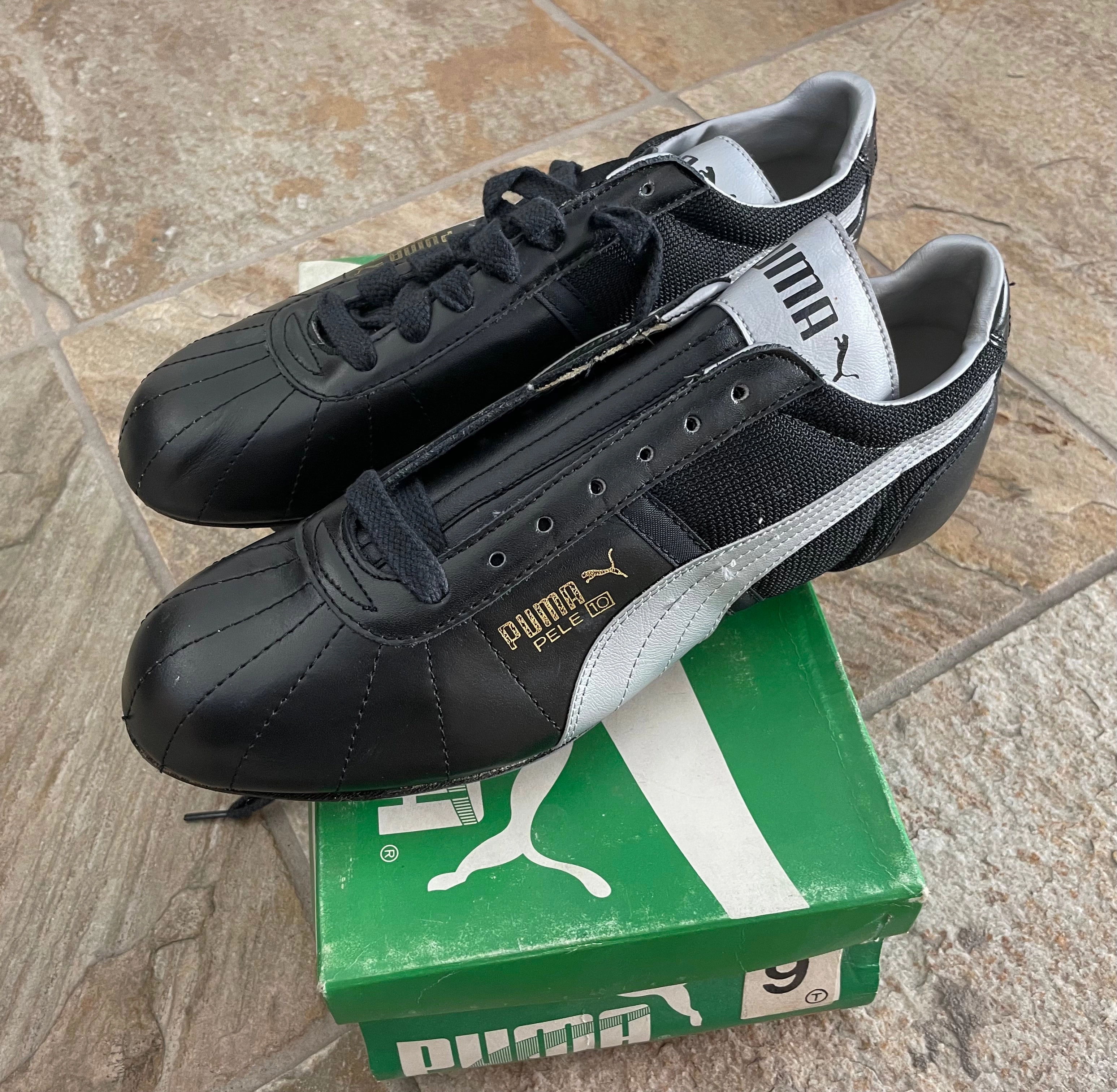 Asics Running Shoes Wide Vintage Puma Pele 10 Soccer Football Cleats, Boots, Shoes, Size 9 ###