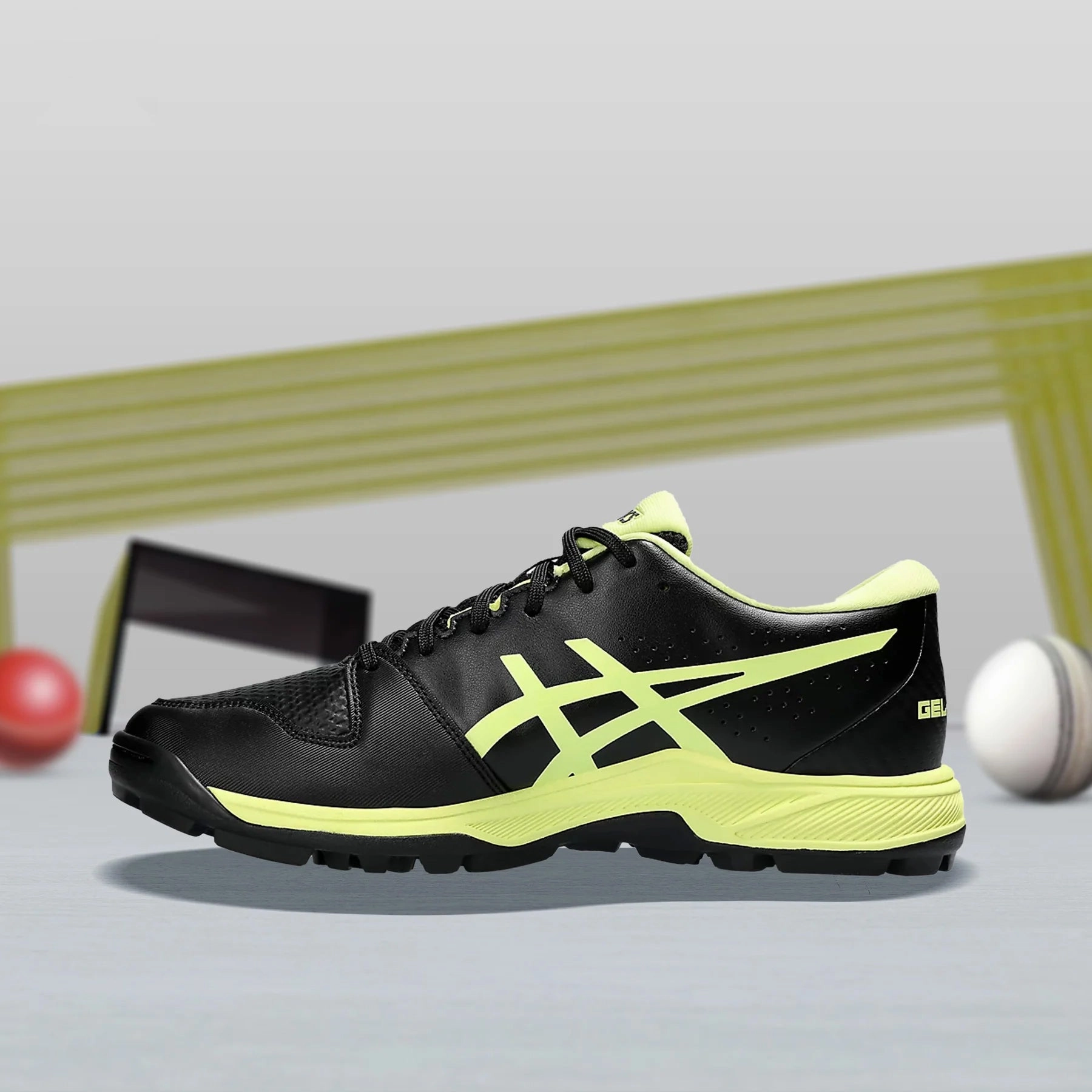 Asics Gel Peake 2 Men's Cricket Shoes - Black/Glow Yellow Asics Shoes Kayano 14