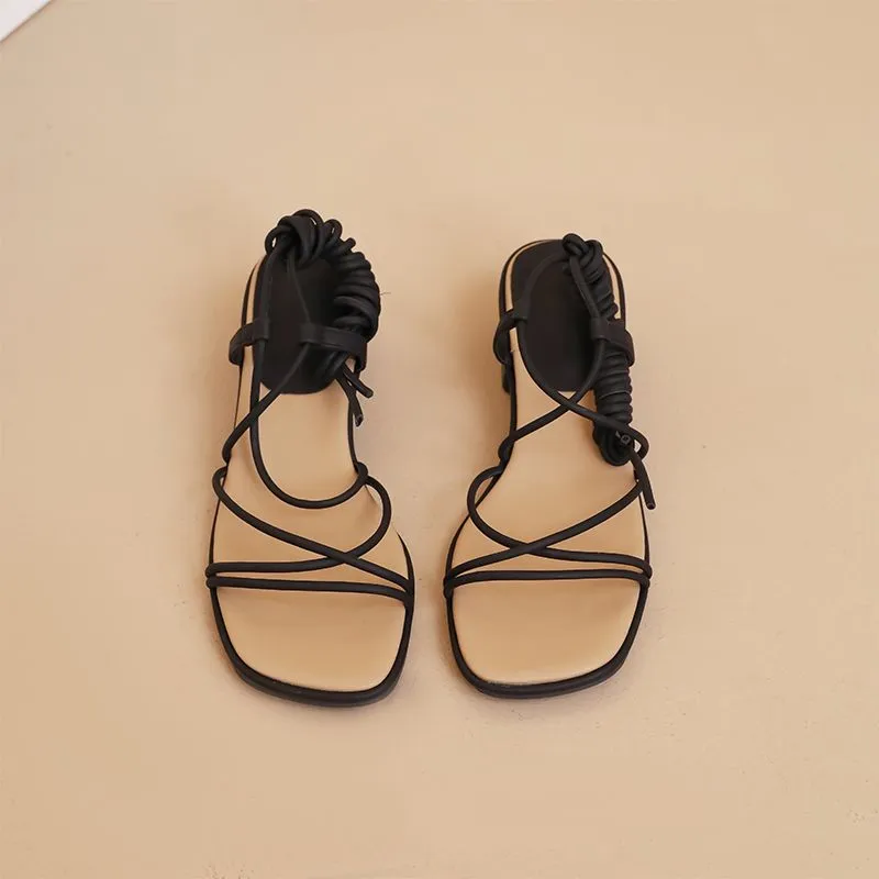 Miss Tough Strappy Sandals Sandals With Stones