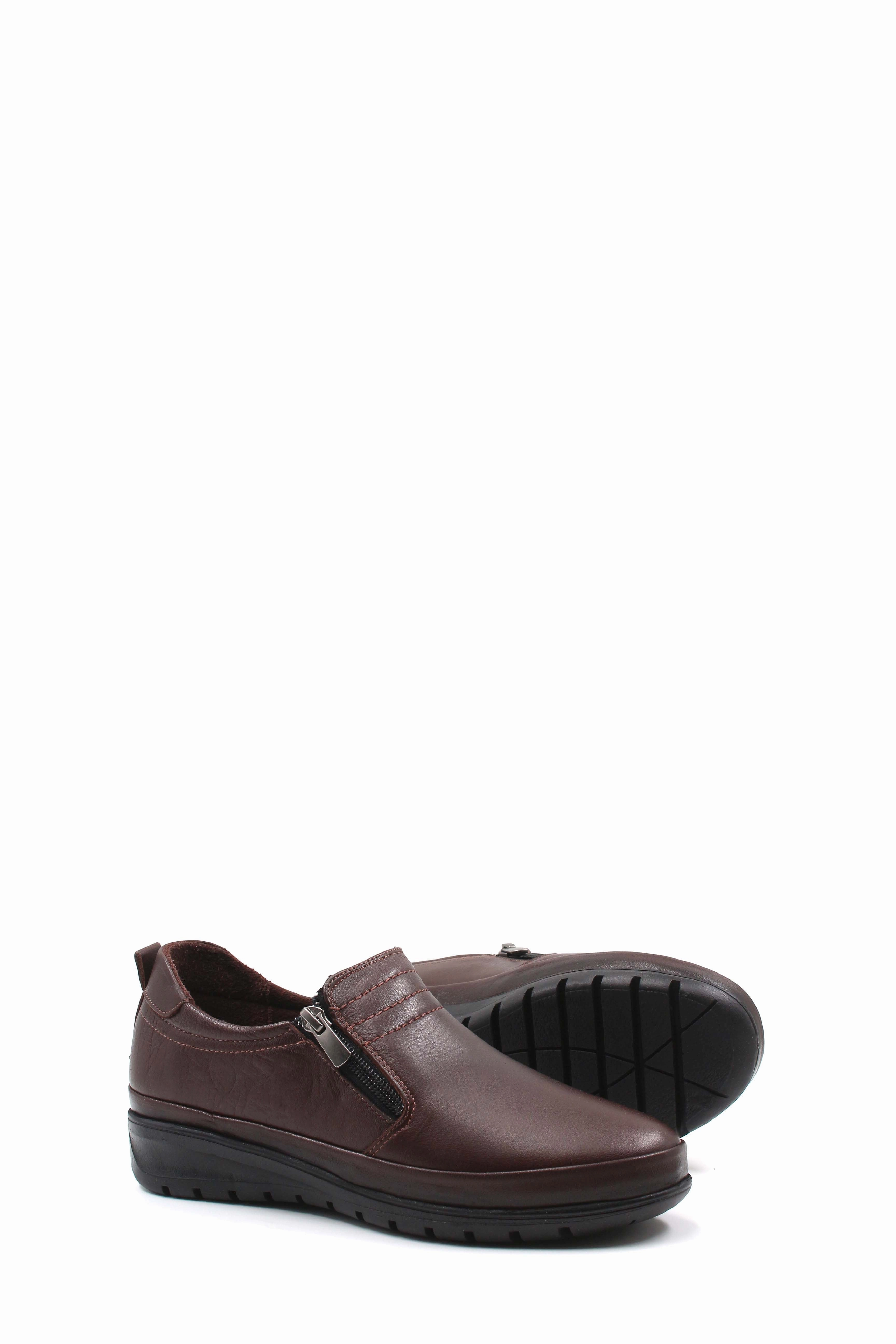 FST Genuine Leather Women's Casual Shoes 792ZA101-8753 Brown - Clondalkin Pull-on Slip On Casual Shoes