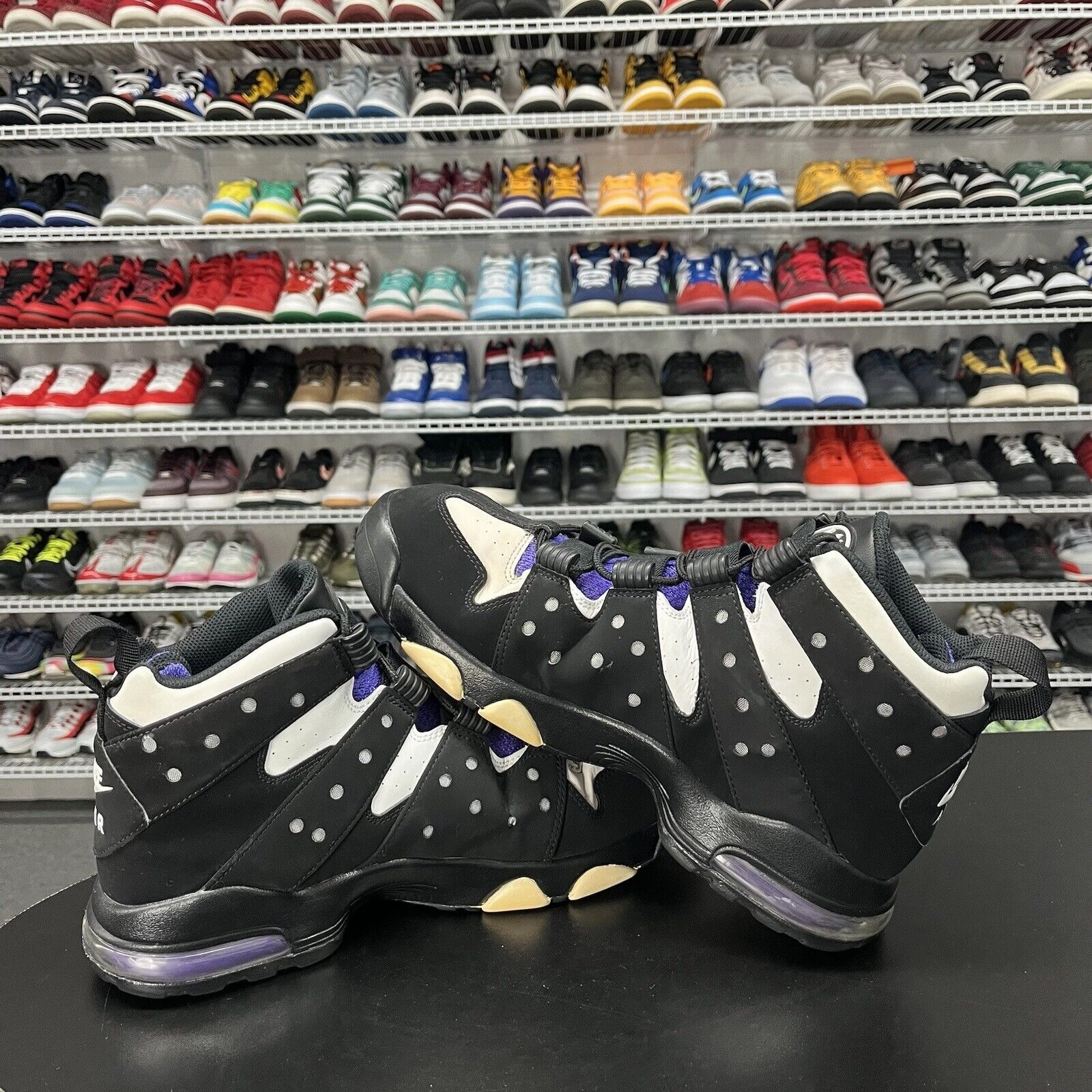 Nike Air Max 2 CB'94 Black Purple 2015 305440-006 Men's Size 11.5 No Insoles Asics Jordan Burroughs Shoes