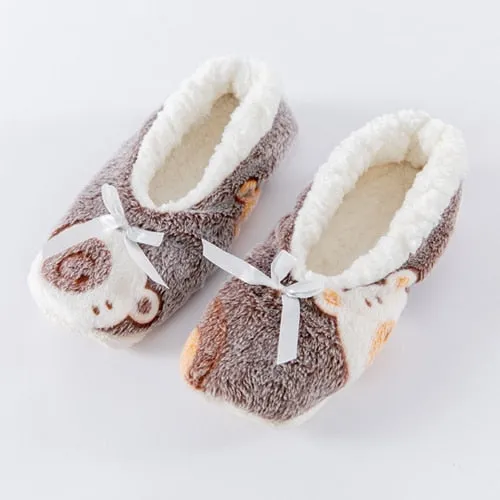 Winter Women Star Flock Soft Plush Slipper Winter Shoes Woman Butterfly-Knot Indoor Floor Shoes Women Slipper Shoes Pink Navy Where To Buy Slippers