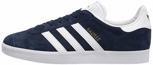 Adidas Game Court Tennis Shoe Adidas Originals Men's Gazelle Lace-up Sneaker,Collegiate Navy/White/Gold Met.,10 M US