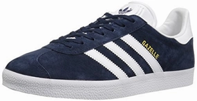Adidas Originals Men's Gazelle Lace-up Sneaker,Collegiate Navy/White/Gold Met.,10 M US Adidas Originals Gazelle Bold Two White White Shoe